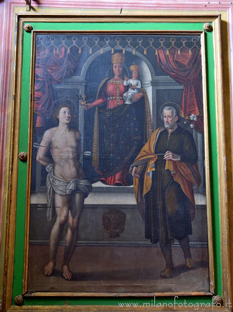 Candelo (Biella) - Madonna di Oropa fra San Sebastiano e San Giuseppe nella Chiesa di Santa Maria Maggiore